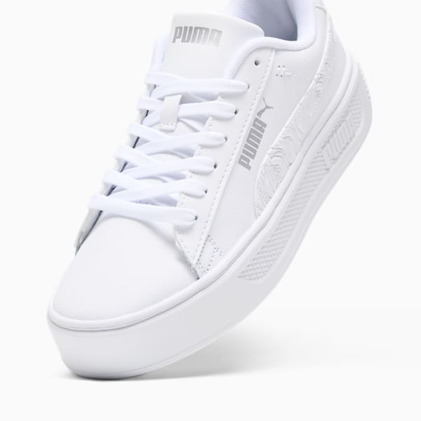 Sneakers Smash v3 Platform pour femme, PUMA White-PUMA Silver, extralarge